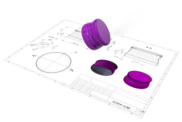 瓶盖的三维渲染图片下载