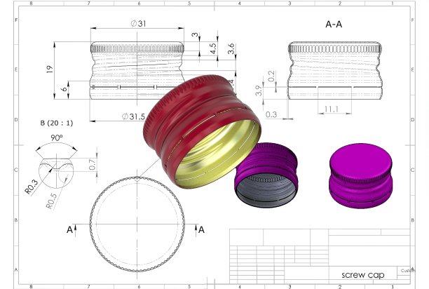 瓶盖的三维渲染图片下载