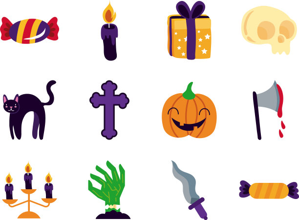 捆绑12万圣节套装图标图片下载