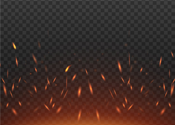 红色的火焰火花逼真图片下载