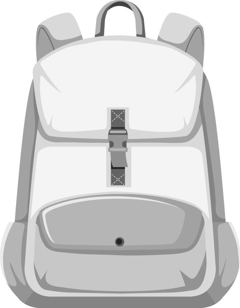 白色背景上的孤立背包图片下载