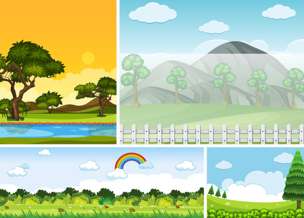 垂直设置不同的自然场所场景图片下载