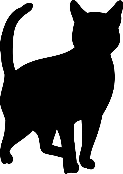 孤立的剪影一只猫正在走图片下载