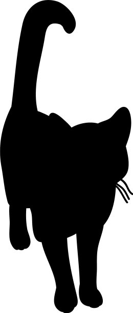 孤立的剪影一只猫正在走图片下载