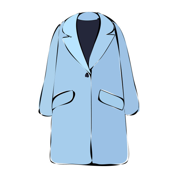 孤立蓝色时尚女装外套图片下载