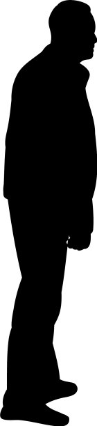 孤立的剪影人站立图片下载