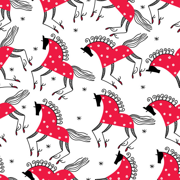 色彩斑斓的马。图片下载