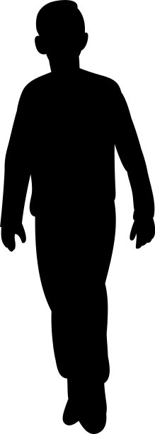 男人的剪影出现在白色背景上图片下载