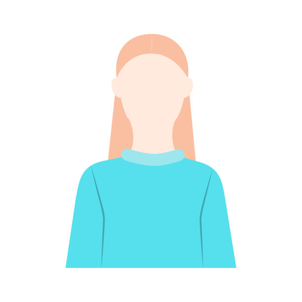 欧洲女孩图标矢量插图在平面设计图片下载