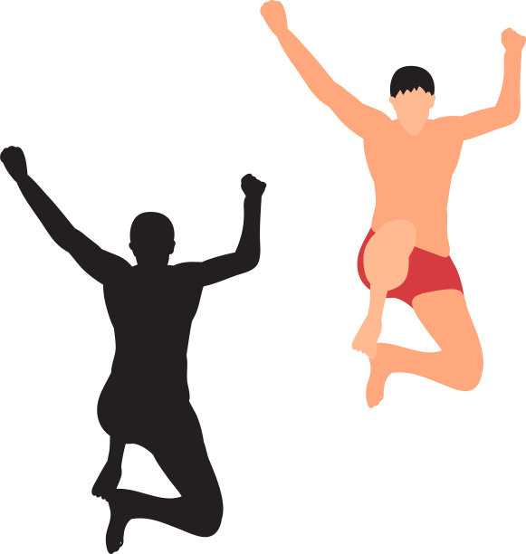 一个人跳跃的剪影图片下载