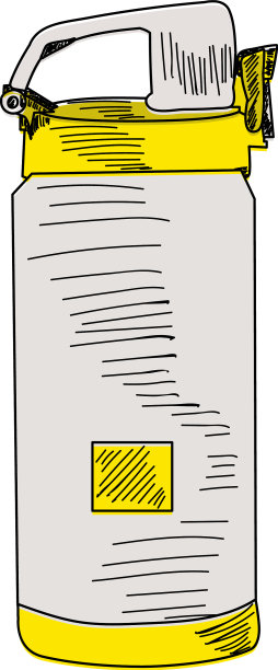 热水瓶的饮料素描与线条图标图片下载