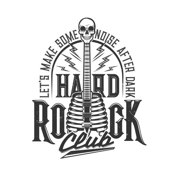 t恤上印着骷髅，骷髅电吉他图片下载