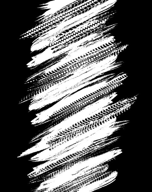 越野垃圾轮胎印花，矢量白色图案图片下载