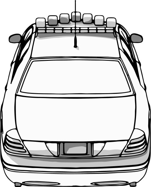 警车草图图片下载