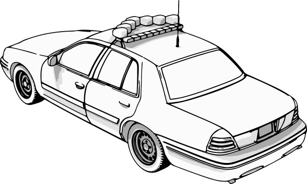 警车草图图片下载