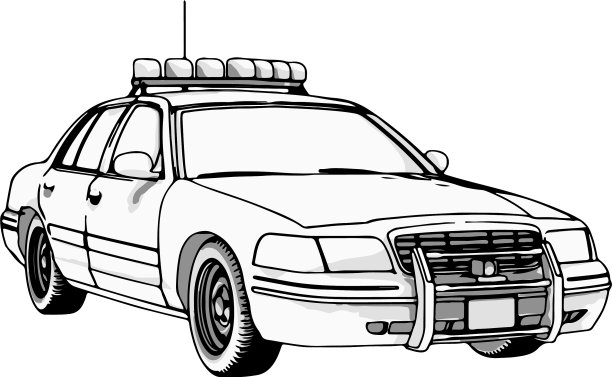 警车草图图片下载