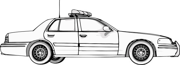 警车草图图片下载