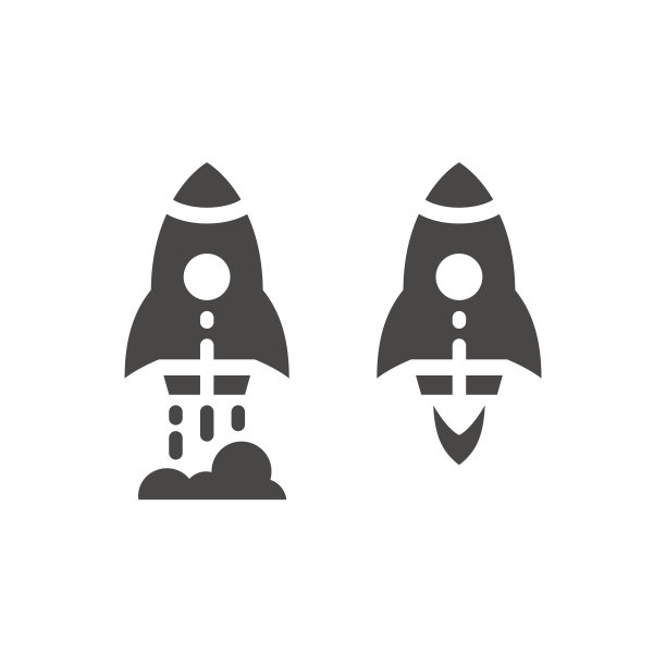 火箭航天飞机黑色矢量图标图片下载