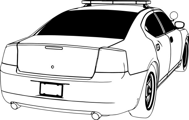 警车草图图片下载