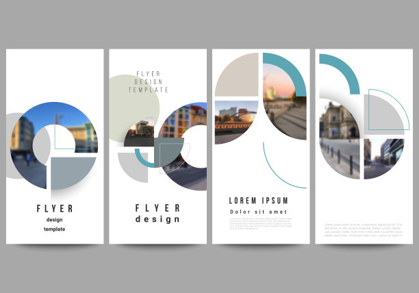 矢量布局传单，横幅设计模板网站广告设计，垂直传单，网站装饰。背景与抽象的圆形横幅。企业业务概念模板。图片下载