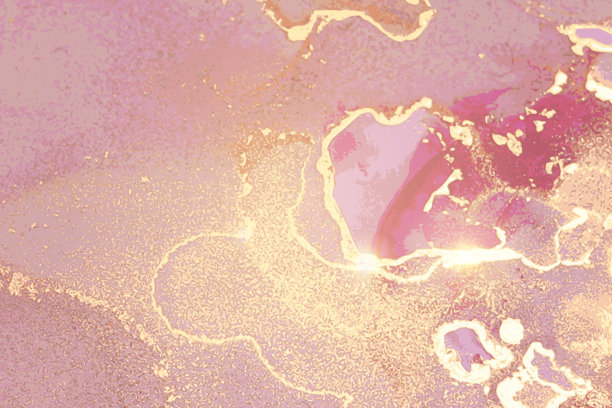 淡玫瑰色，和大理石纹理的金色图案。酒精墨水技术图片下载