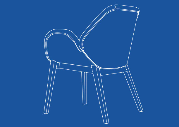 在蓝色背景上画一把椅子图片下载