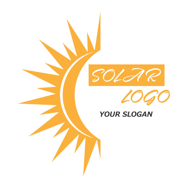 太阳能标志为标志模板或标签图片下载