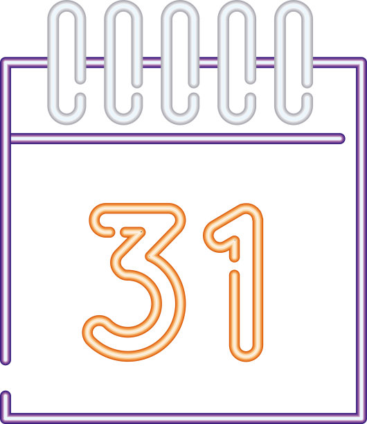 万圣节日历与31号霓虹灯风格图片下载