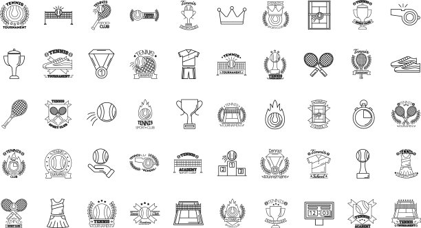 捆绑50项运动网球图标图片下载