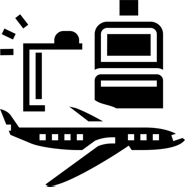 飞机和行李旅行字形图标图片下载