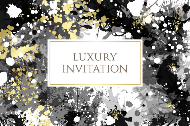 奢华邀请与水墨飞溅质感图片下载