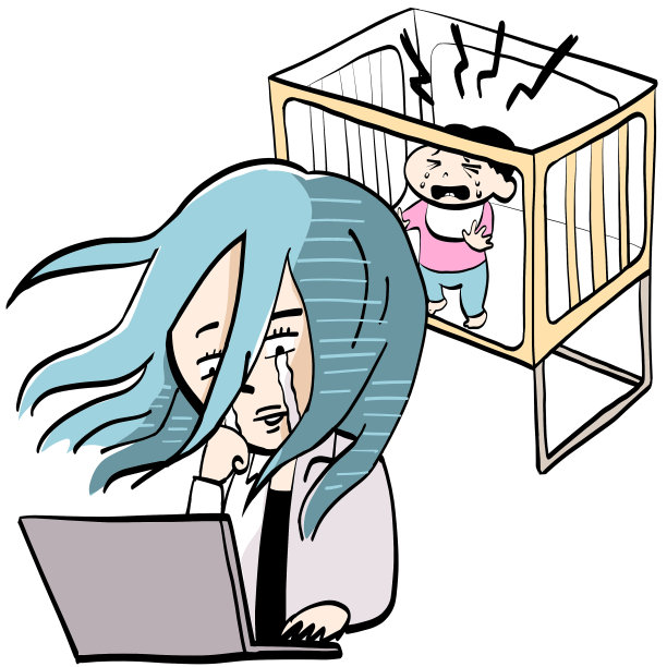 一个在婴儿圈里和孩子一起工作的女人图片下载