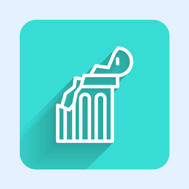 白线断古柱图标孤立图片下载