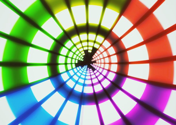 色彩斑斓的光隧道图片下载