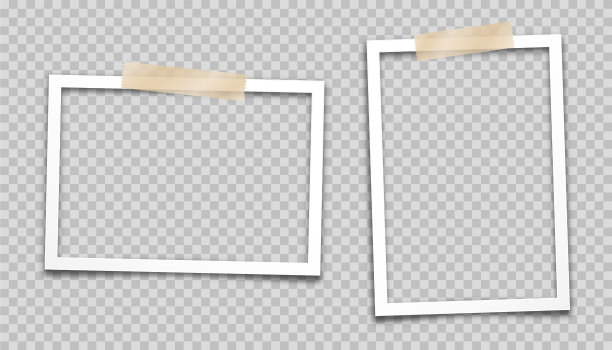 现实的空白照片卡相框胶片设置复古图片下载