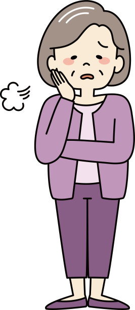 沮丧的老女人深深地叹了口气图片下载