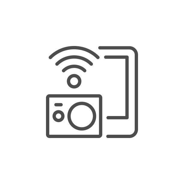 动作摄像头与wi-fi线图标图片下载