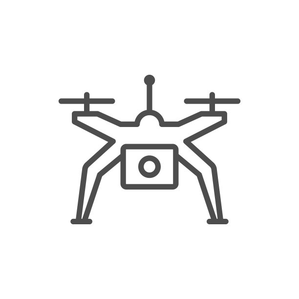 无人机或四轴飞行器线轮廓图标图片下载