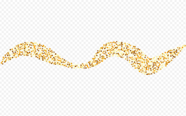 金色五彩纸屑，喜庆透明背景图片下载