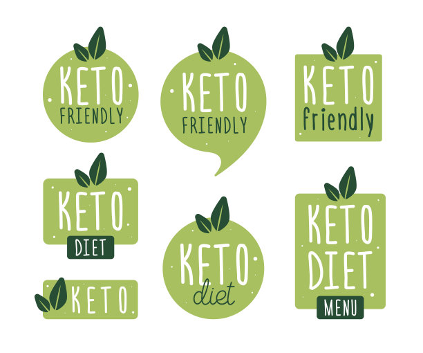设生酮饮食徽章平面生酮饮食标志图片下载