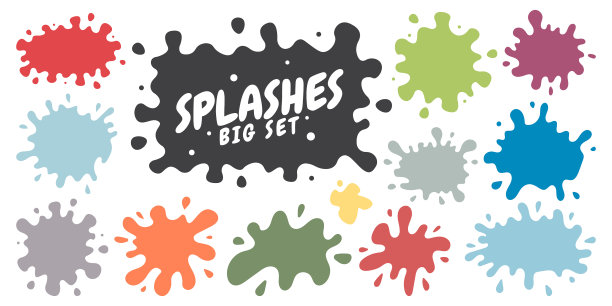 在白色背景上设置彩色斑点图片下载