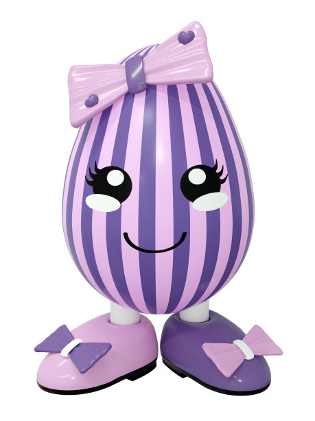 可爱可爱的复活节彩蛋和大鞋子。紫色和粉色条纹，还有蝴蝶结。图片下载