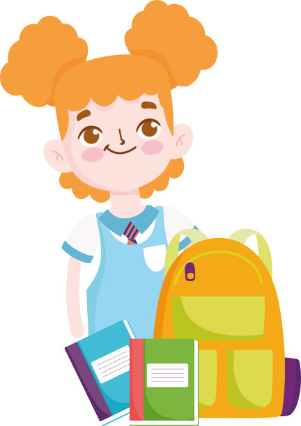 回到学校的女学生背包书图片下载