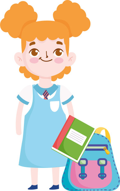 回到学校的女学生背包书图片下载