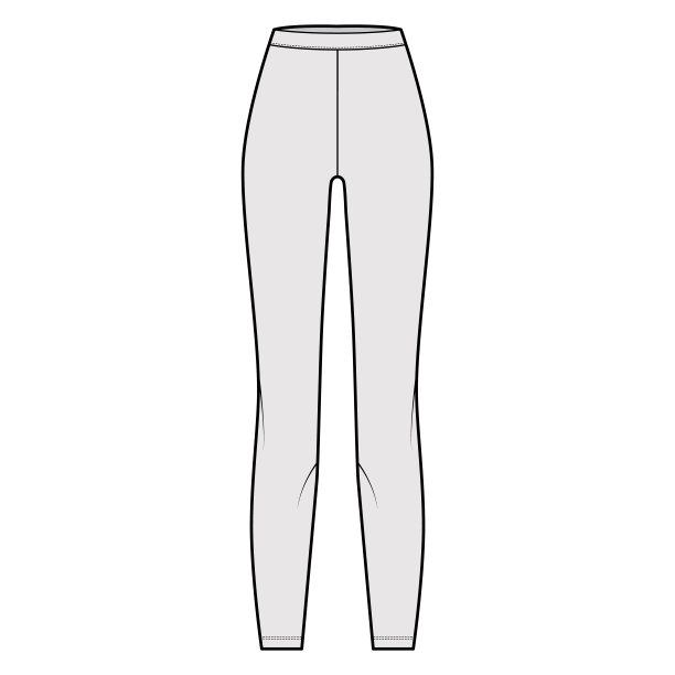 紧身裤针织裤技术时尚插图与正常的腰，高，全长。平地运动训练休闲图片下载