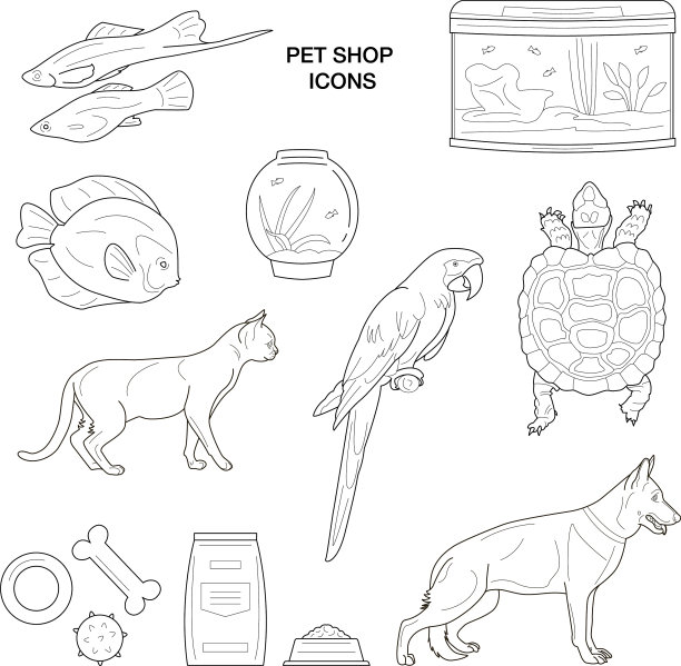 宠物店系列图标图片下载