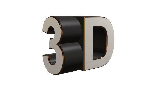 3D标志-图形元素在金属设计孤立在白色背景图片下载
