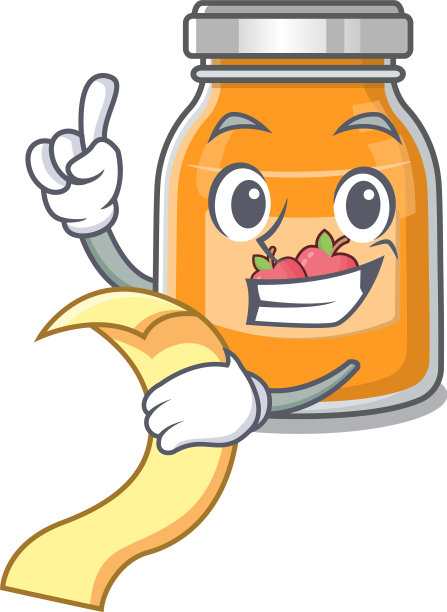 一个有趣的卡通人物苹果酱拿着图片下载