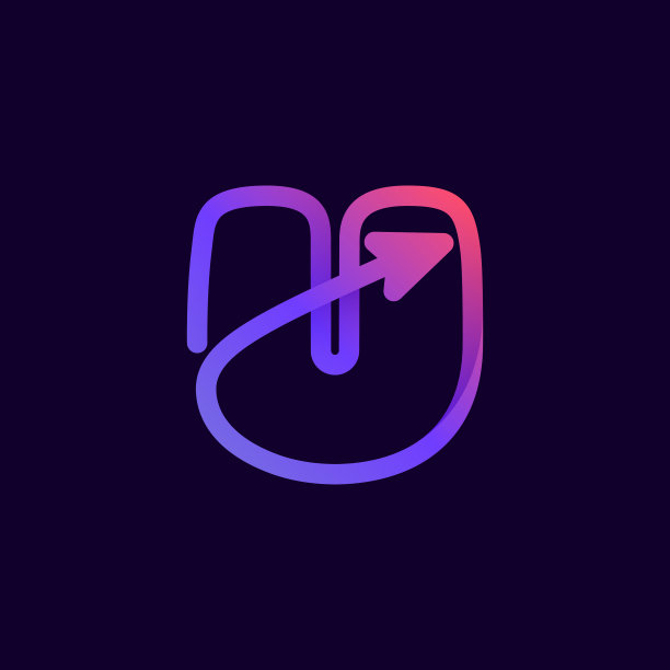 箭头字母u多媒体和游戏线标识图片下载