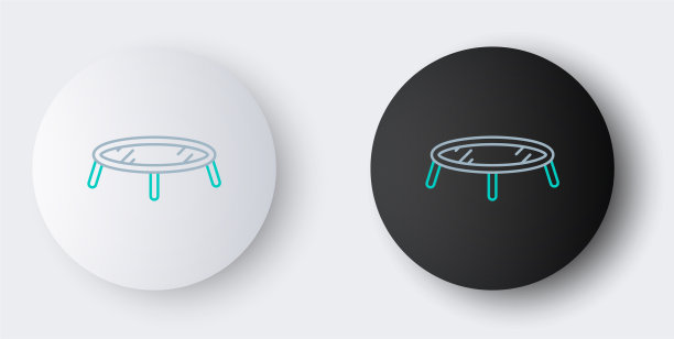 线跳蹦床图标孤立在灰色图片下载